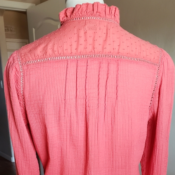 Faherty Pink Ruffle Blouse - Picture 7 of 11